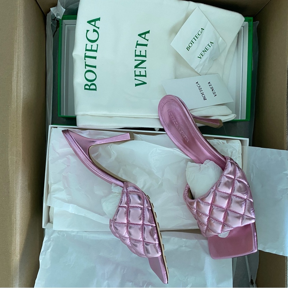 Bottega Veneta Pink Mule Pumps